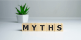 word myth in blocks with plant in the back